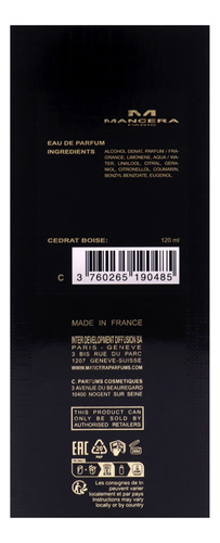 Perfume Mancera Cedrat Boise Edp Spray Para Unissex 120 Ml - Imagem 6