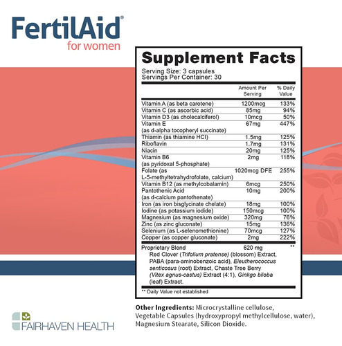 Suplemento Fairhaven Health Fertilaid Para Mulheres E Ovaboo - Imagem 2