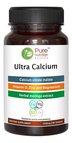 Suplemento De Cálcio Pure Nutrition Ultra Calcium Citrate 10 - Imagem 2
