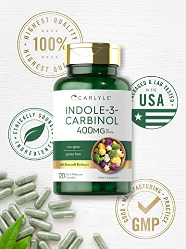 Suplemento Carlyle Indole-3-carbinol (i3c) 400 Mg 120 Cápsul - Imagem 5