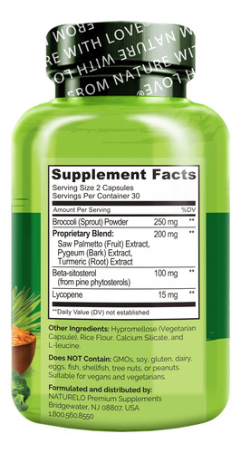 Suplemento Naturelo Prostate & Urinary Health Comprehensive - Imagem 3