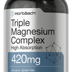 Suplemento Horbäach Triplo Magnésio 420mg 250 Cápsulas
