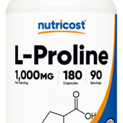 Suplemento Nutricost L-prolina 1000 Mg 180 Cápsulas