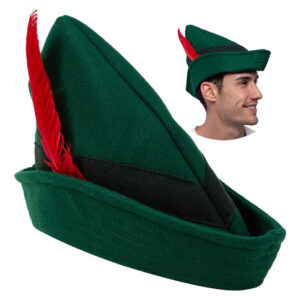 Chapéu Spooktacular Creations Felt Robin Hood Com Penas Para