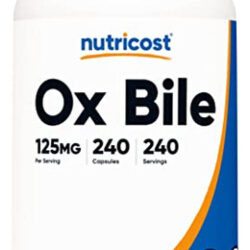 Suplemento Nutricost Ox Bile Capsules 125 Mg 240 Cápsulas