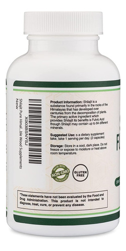 Suplemento De Madeira Dupla Shilajit Pure Himalayan 120 Cáps - Imagem 3