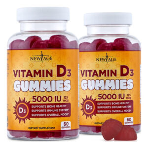 Gomas De Vitamina D3 New Age 5000 Ui 125mcg De Suporte Imuno