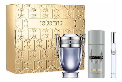 Fragrance Set Paco Rabanne Invictus 100ml Edt + 10ml Edt + 1