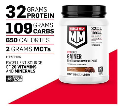 Suplemento De Proteína Em Pó Muscle Milk Pro Gainer 2,27 Kg - Imagem 3
