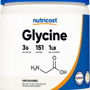 Glicina Em Pó Nutricost 454g - Não Transgênica, Sem Glúten,