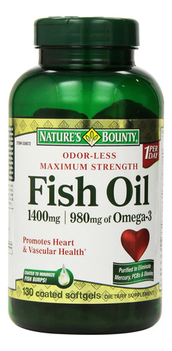 Suplemento Nature's Bounty Óleo De Peixe 1400mg 130 Cápsulas