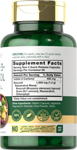Suplemento Carlyle Indole-3-carbinol (i3c) 400 Mg 120 Cápsul - Imagem 2
