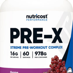 Pó Pré-treino Nutricost Pre-x Xtreme Grape 60 Porções