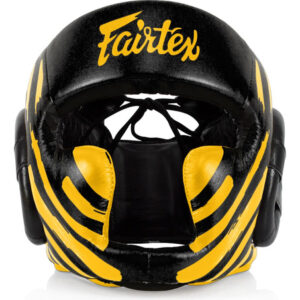 Capacete Fairtex Super Sparring Diagonal Vision Preto/dourad