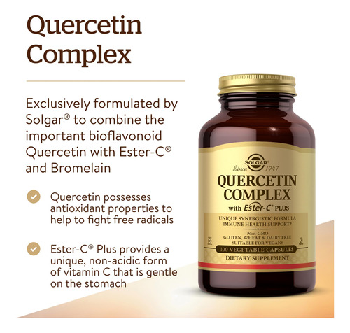 Suplemente O Complexo De Quercetina Solgar Com Ester-c Plus - Imagem 3