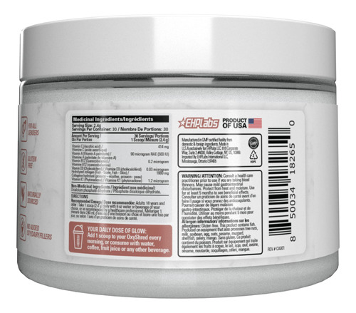 Colágeno Marinho Em Pó Ehplabs Oxyglow Com Vitaminas 300g - Imagem 6