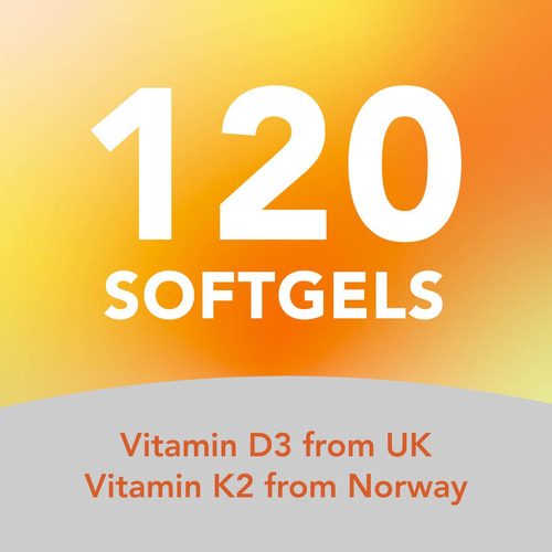 Suplemento De Vitamina D3 K2 Amandean 5000 Ui 120 Cápsulas G - Imagem 5