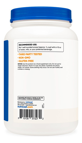 Proteína Em Pó Nutricost Whey Protein Concentrado 907g Unfla - Imagem 4