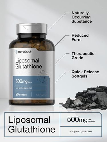 Suplemento Horbäach Lipossomal Glutationa 500mg 90 Cápsulas - Imagem 3