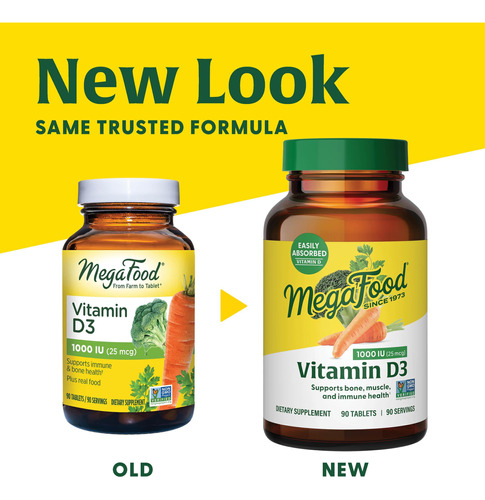 Suplemento Megafood De Vitamina D3 1000 Ui (25 Mcg) 60 Compr - Imagem 3