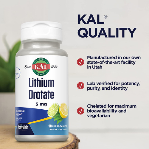 Suplemento Kal Lithium Orotato Activmelt 5mg - Imagem 5