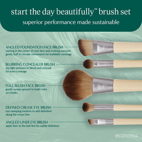 Conjunto De Pincéis De Maquiagem Ecotools Start The Day Beau - Imagem 2