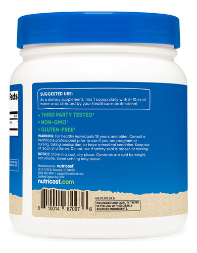 Pó De Raiz De Astrágalo Nutricost Organic 454g Sem Glúten - Imagem 5