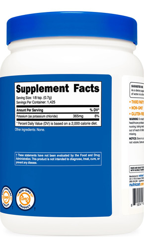 Cloreto De Potássio Em Pó Nutricost 1 Kg Sem Glúten E Não Tr - Imagem 6