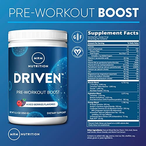 Pó Pré-treino Mrm Nutrition Driven Mixed Berry Flavor - Imagem 4
