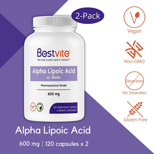 Suplemento De Ácido Alfa Lipóico Bestvite 600 Mg Com Biotina - Imagem 3