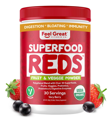 Suplemento Feel Great 365 Organic Superfood Reds Powder