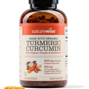 Suplemento Naturewise Curcumina Cúrcuma 2250mg 360 Cápsulas