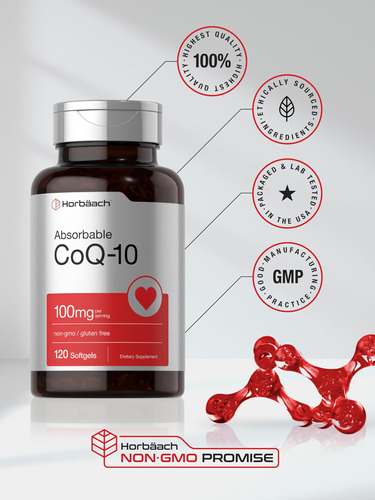 Suplemento Horbäach Coq10 100mg Softgels 120 Unidades - Imagem 6