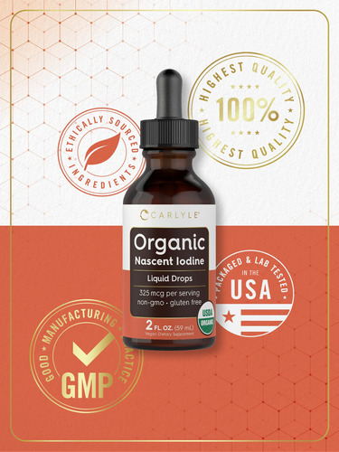 Suplemento Líquido Orgânico De Iodo Nascente Carlyle 60ml - Imagem 5