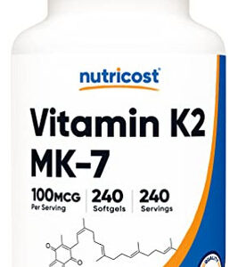 Suplemento Nutricost Vitamina K2 Mk-7 100mcg 240 Cápsulas Ge