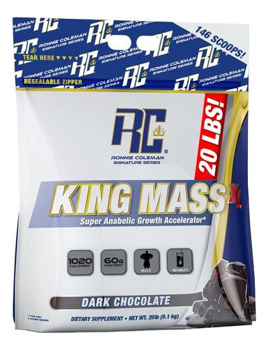Proteína Em Pó Ronnie Coleman King Mass Xl 20 Libras De Choc