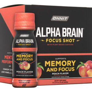 Suplemento Energy Shot Onnit Alpha Brain Focus Sabor Peach