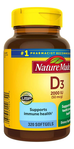 Suplemento Natural De Vitamina D3 2000iu, Cápsulas Gelatinos - Imagem 2