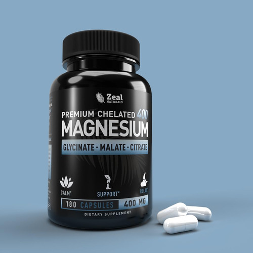 Suplemento Zeal Naturals Magnésio Quelatado 400 Mg 180 Cápsu - Imagem 2