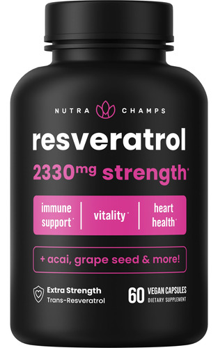 Suplemento Nutrachamps Resveratrol 1400mg Vegan 60 Cápsulas
