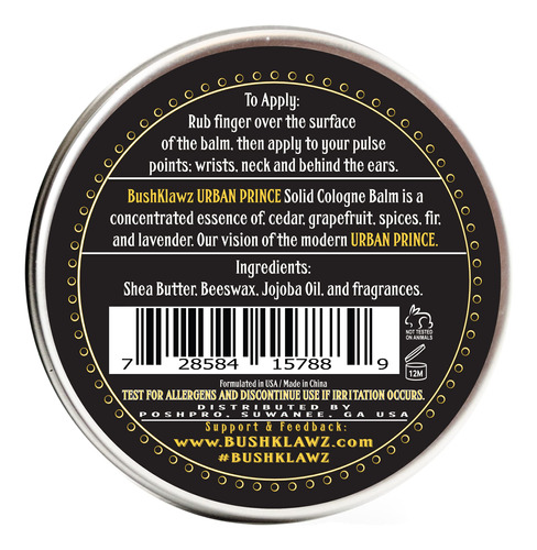 Colônia Sólida Bushklawz Urban Prince 30 Ml Sem Álcool - Imagem 3