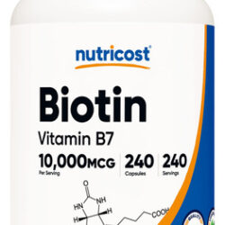 Suplemento Nutricost Biotina (vitamina B7) 10.000 Mcg 240 Cá
