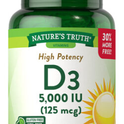 Suplemento Nature's Truth Vitamina D3 5000 Ui Cápsulas Gelat