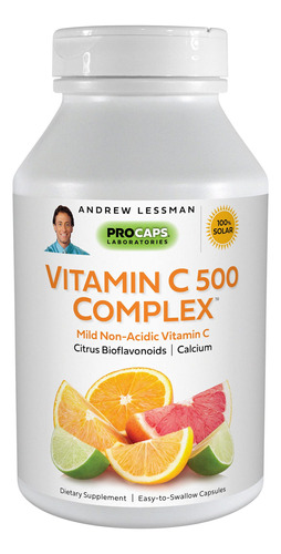 Suplemento Andrew Lessman Vitamin C 500 Complex 180 Cápsulas