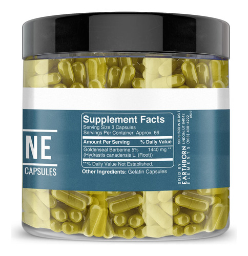 Suplemento Dietético Earthborn Elements Berberine 200 Cápsul - Imagem 3