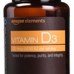 Suplemento De Vitamina D3 Amazon Elements 5000 Ui 180 Cápsul