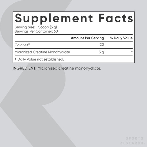 Suplemento Sports Research Creatina Monohidratada 300ml - Imagem 3