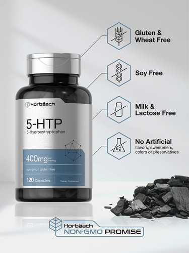 Suplemento Horbäach 5htp 400mg 120 Cápsulas Extra Strength - Imagem 4