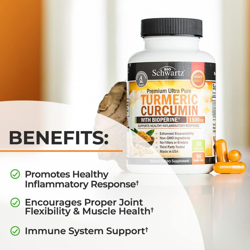 Suplemento Bioschwartz Curcuma Curcumina 1500 Mg Com Bioperi - Imagem 4
