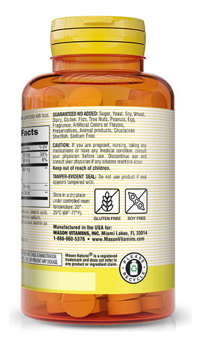 Suplemento Mason Natural Cranberry Com Probiótico, Cálcio E - Imagem 3